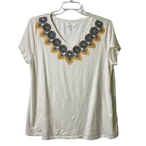 Soft Surroundings Tribal Aztec Southwest‎ Lasert Cut T Shirt XL (2562)